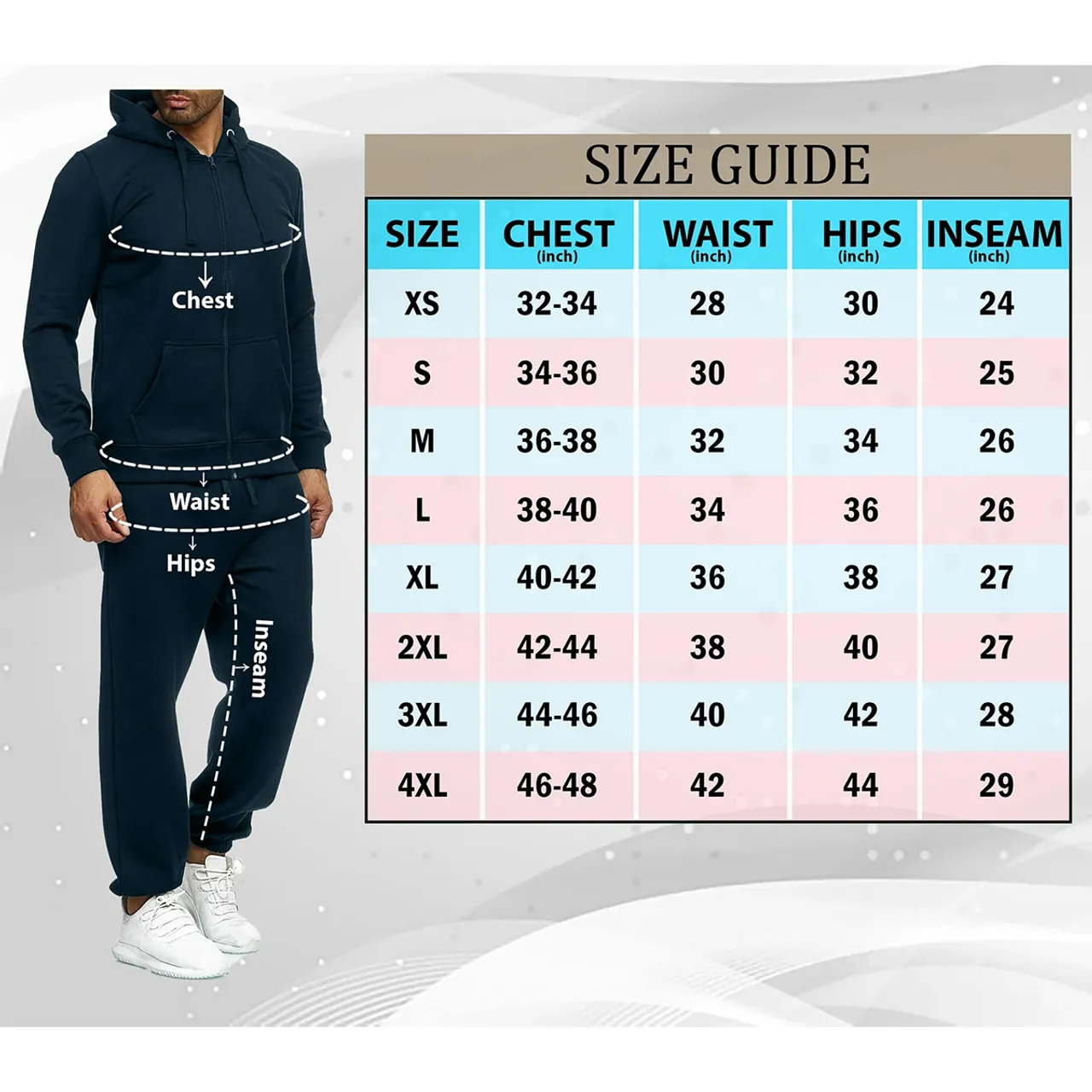 Men's Winter-Warm Fleece-Lined Hoodie and Jogger Set