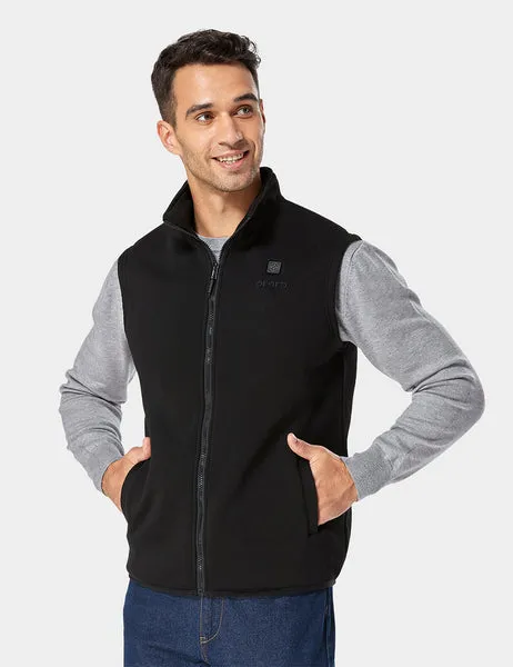 Men's Heated Fleece Vest - Black