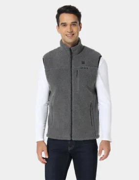 Men's Heated Recycled Fleece Vest - Gray