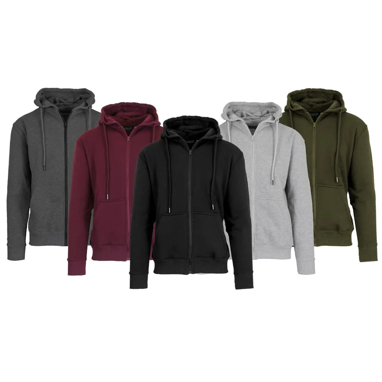 Men’s Fleece-Lined Full-Zip Hoodie (1- to 3-Pack)