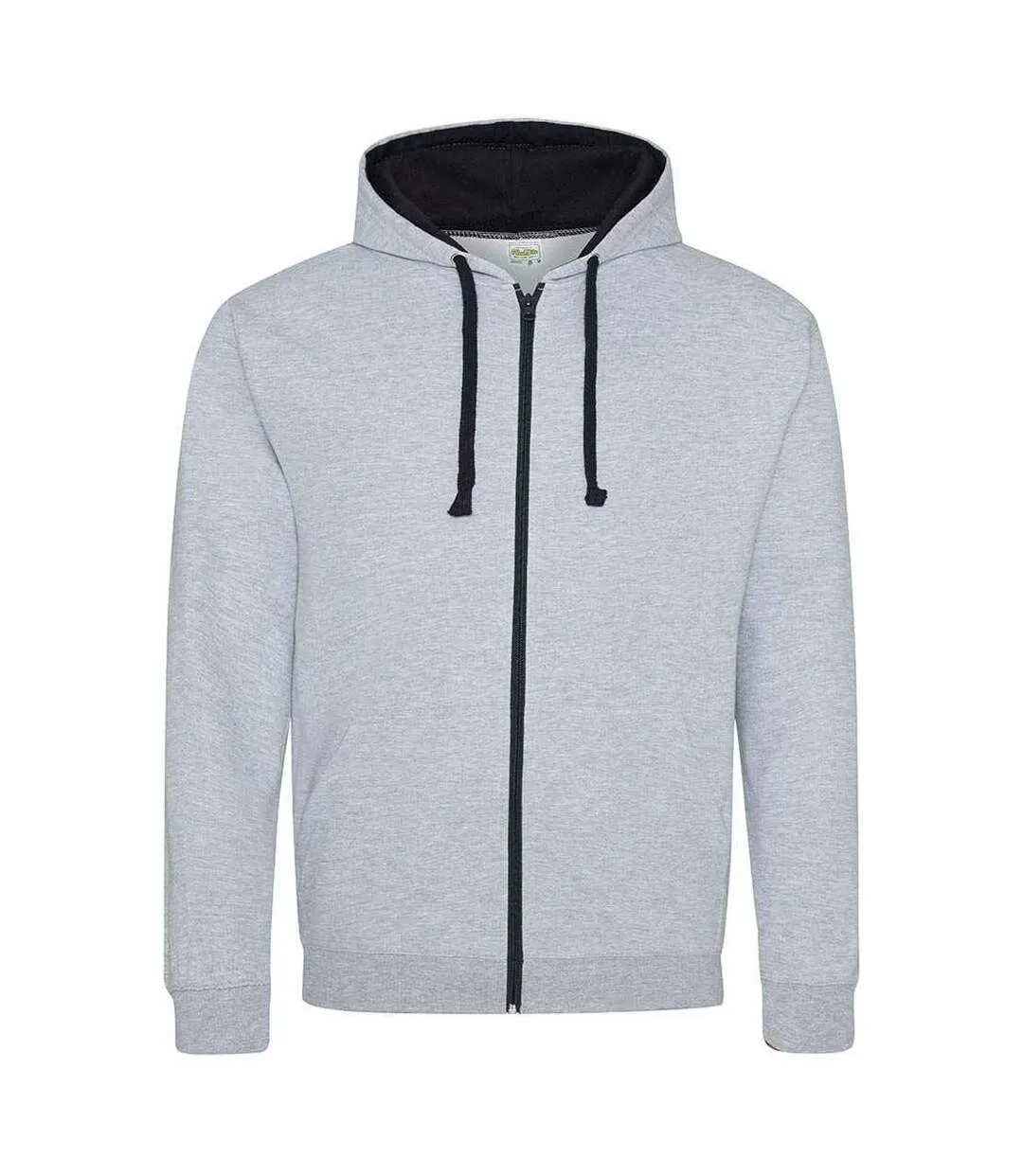 Mens varsity heather full zip hoodie heather grey/french navy Awdis