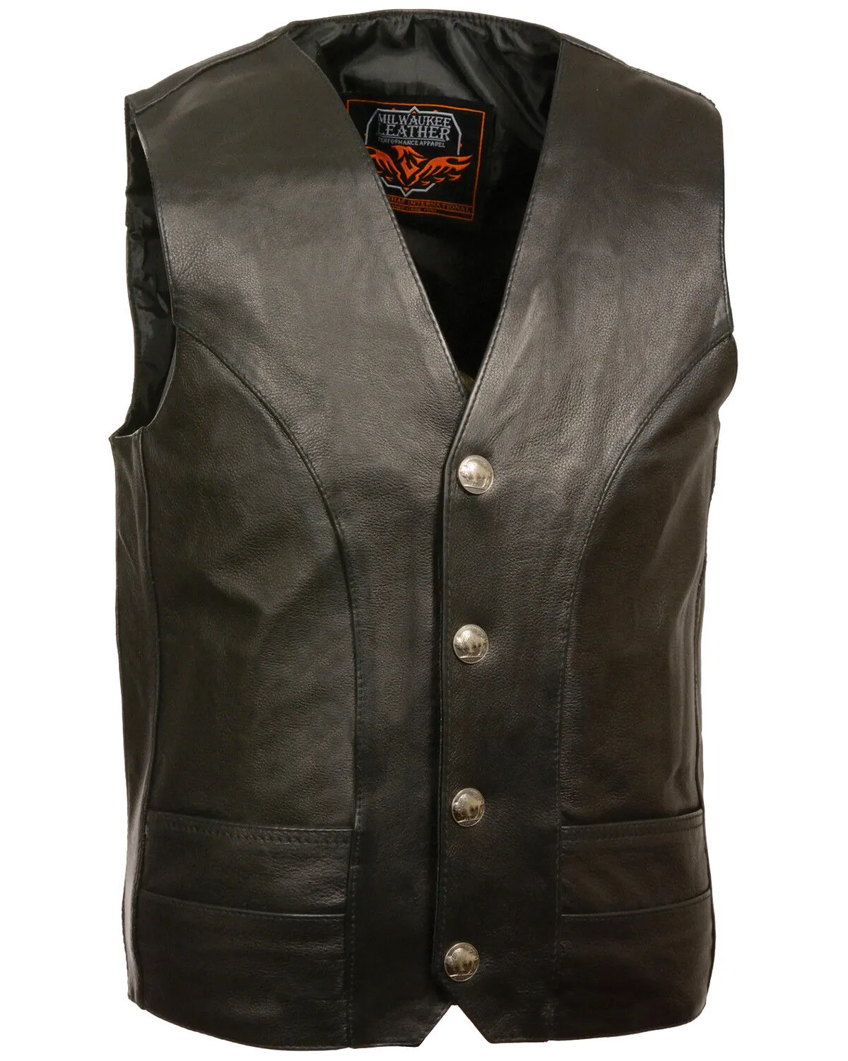 Milwaukee Leather Men's Buffalo Nickel Snap Classic Vest - Big