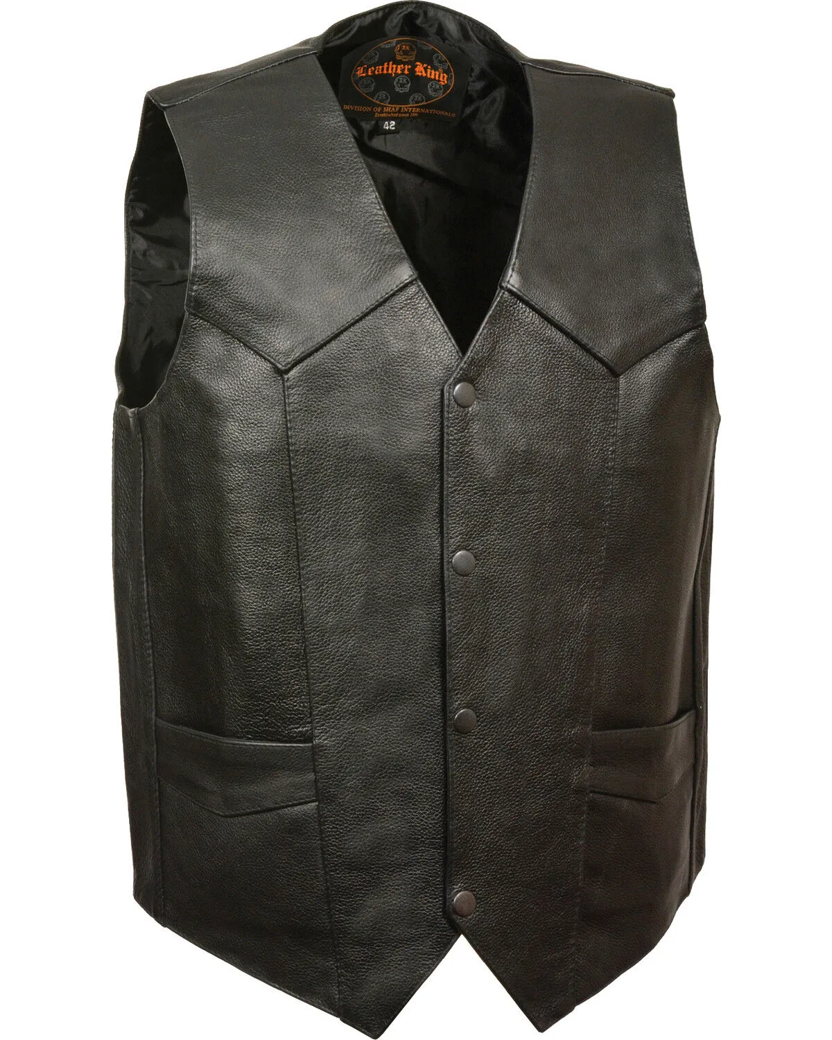 Milwaukee Leather Men's Classic Snap Gun Pockets Vest - Big