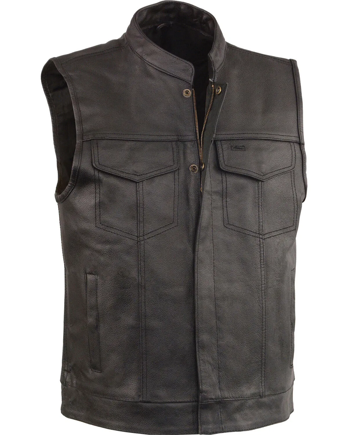 Milwaukee Leather Men's Open Neck Club Style Vest