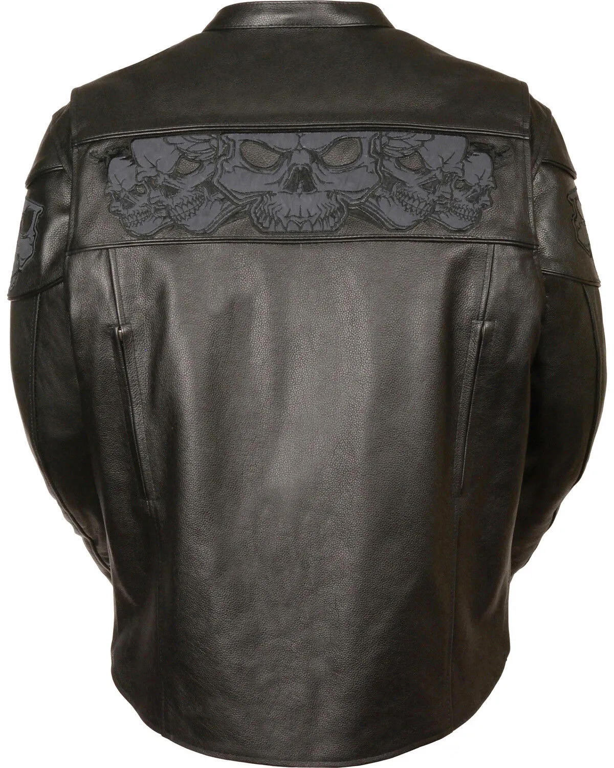 Milwaukee Leather Men's Reflective Skull Crossover Scooter Jacket