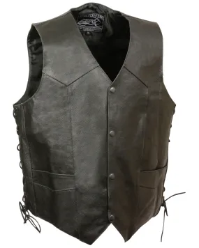 Milwaukee Leather Men's Side Lace Skull & Wings Vest - 5X