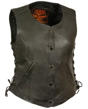 Milwaukee Leather Women's Side Lace Snap Front Vest - 4X