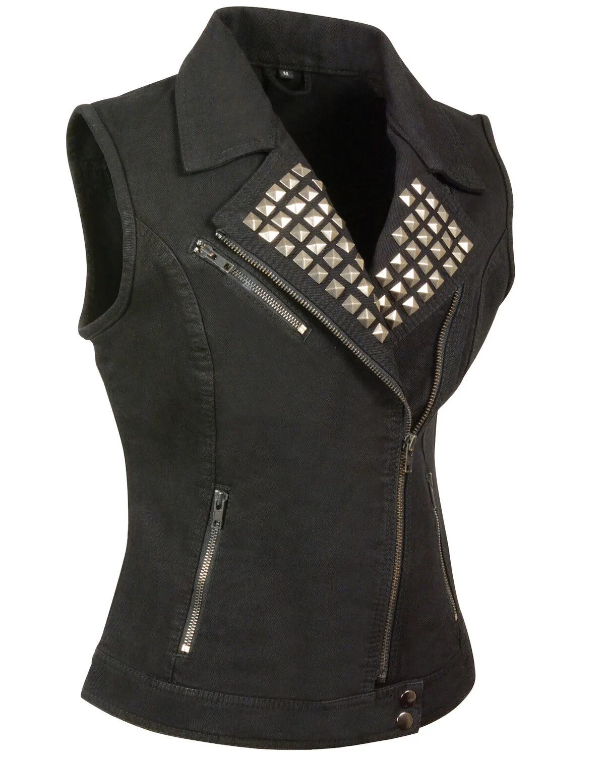 Milwaukee Leather Women's Studded Zip Front Denim Vest - 5X