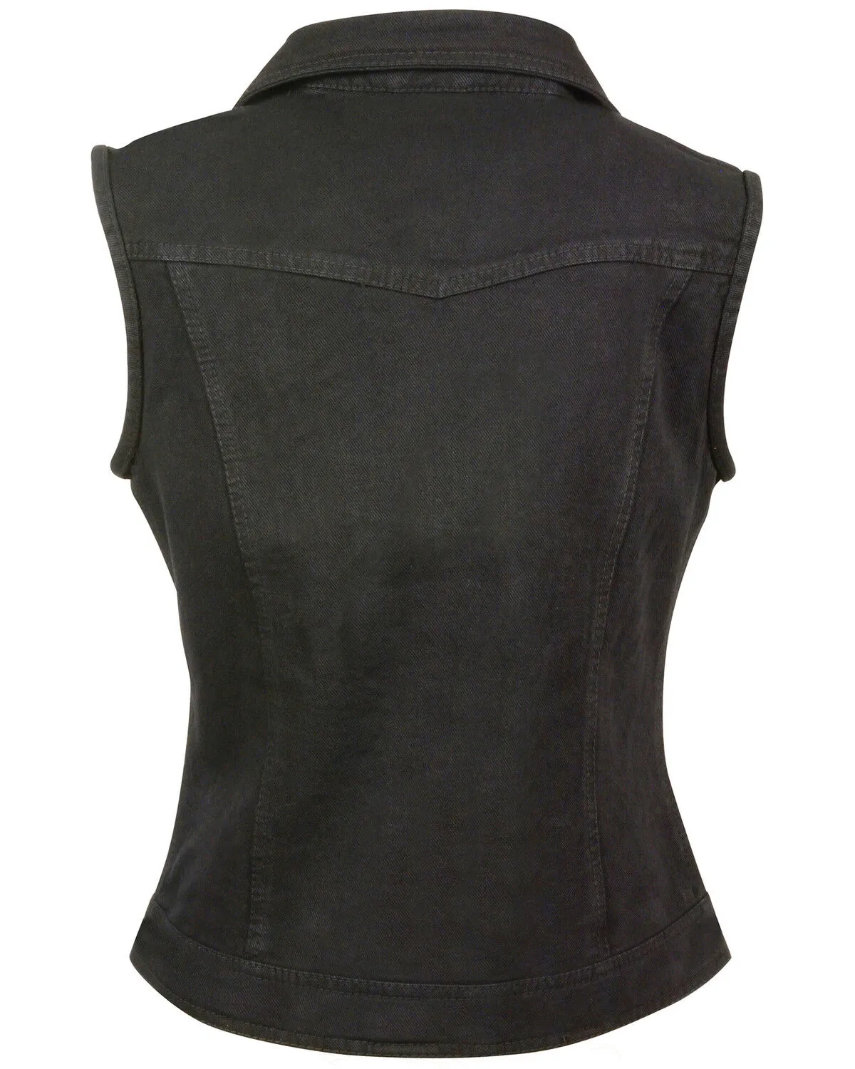 Milwaukee Leather Women's Studded Zip Front Denim Vest - 5X