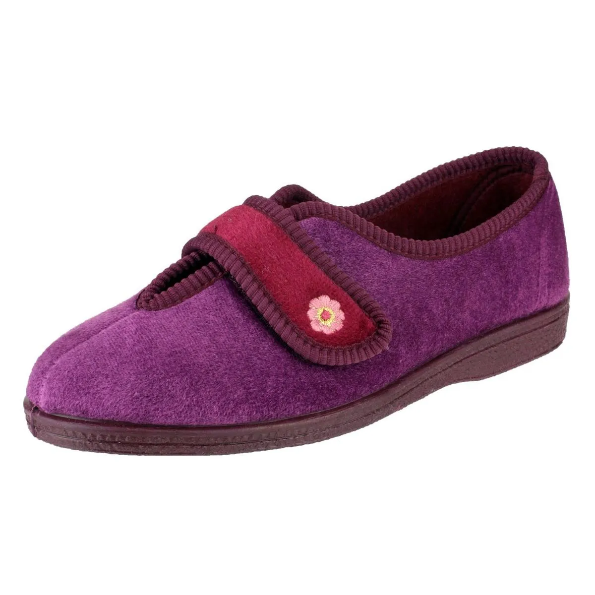 Mirak Andrea Touch Fastening Slipper Wine