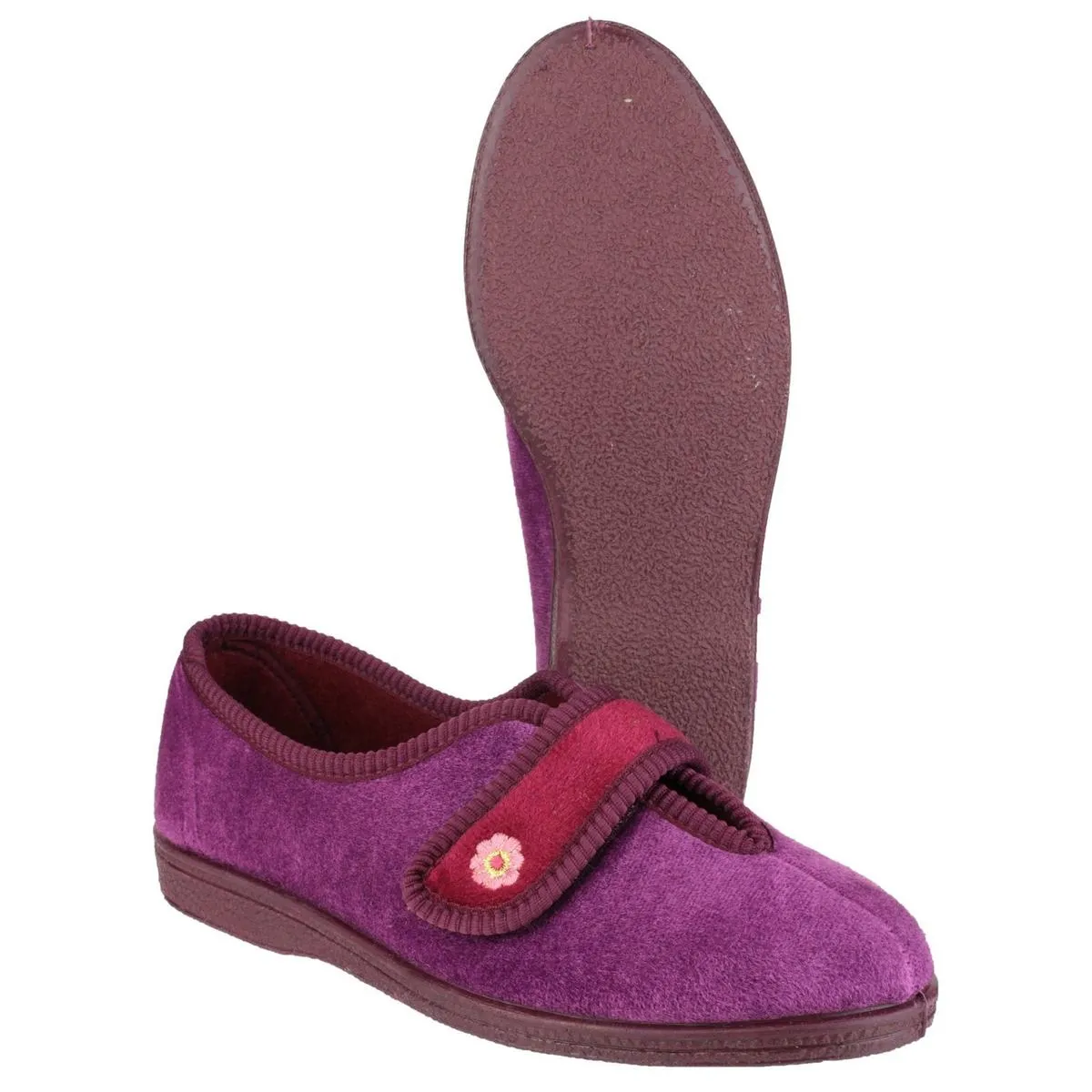 Mirak Andrea Touch Fastening Slipper Wine