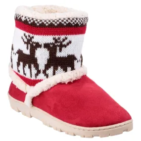 Mirak Denmark Jnr Pull On Bootie Slipper Red