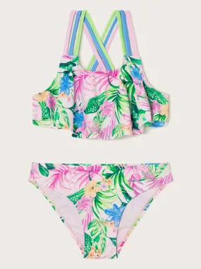 Monsoon Girls Tropical Palm Bikini - Ivory