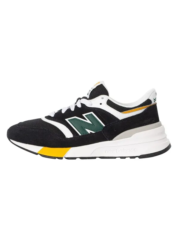 New Balance 997R Suede Trainers - Black/Nightwatch Green