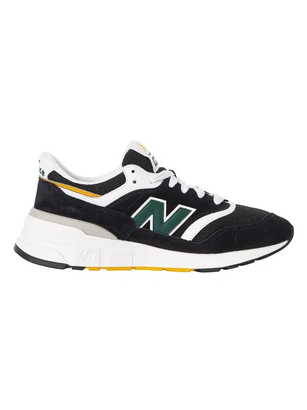 New Balance 997R Suede Trainers - Black/Nightwatch Green