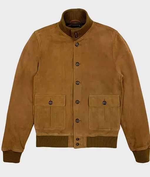 Nicolas Cage Brown A-1 Suede Leather Jacket from The Unbearable Weight of Massive Talent | TLC