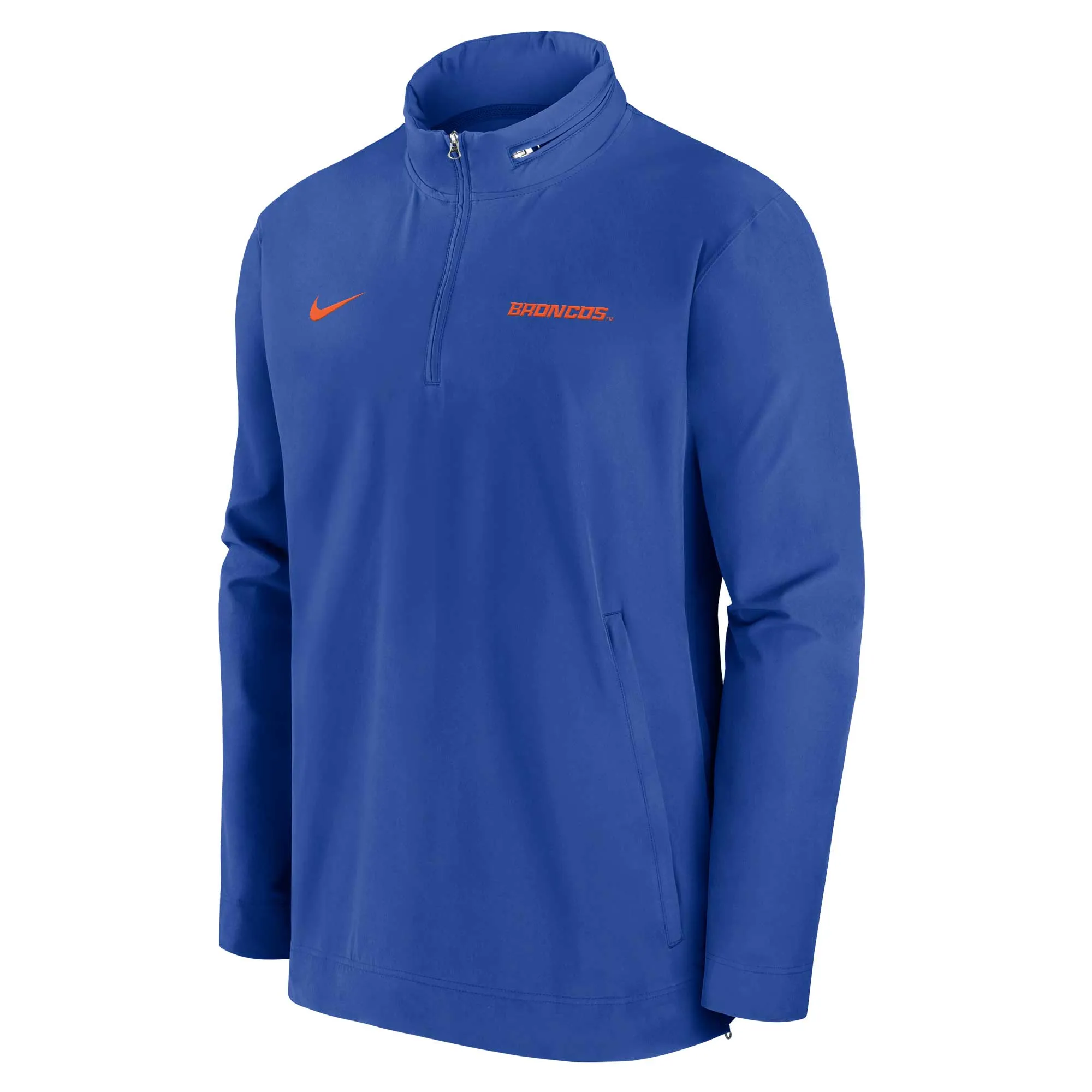 Nike Boise State Broncos Royal 2024 Sideline Coach Quarter-Zip Hoodie Jacket