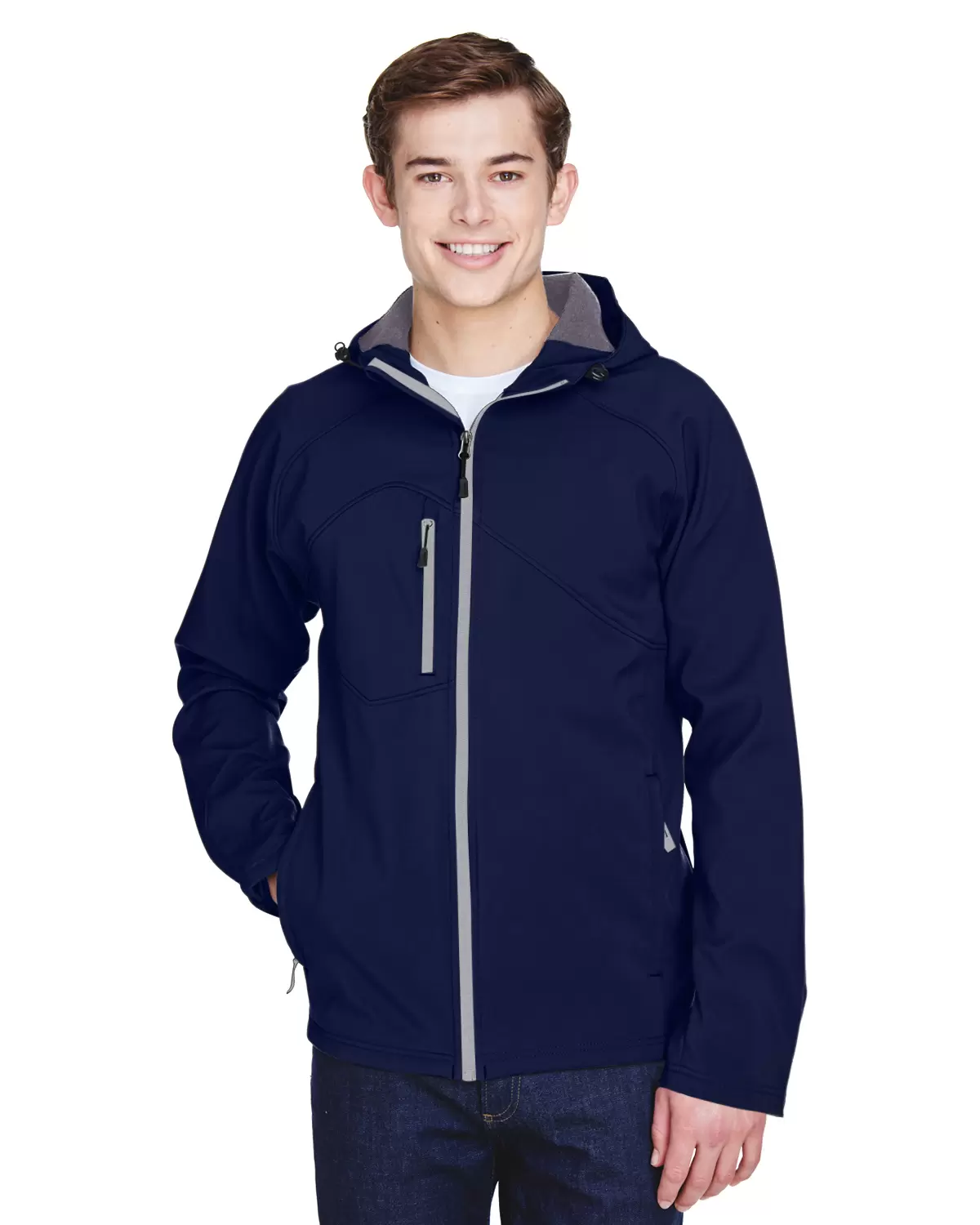 North End 88166 Men's Prospect Two-Layer Fleece Bonded Soft Shell Hooded Jacket SKU: 88166