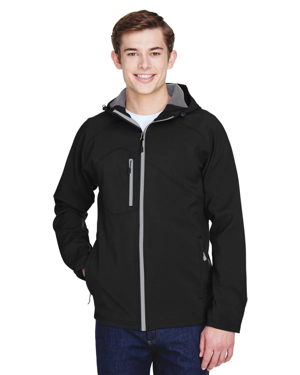 North End Prospect Two-Layer Fleece Bonded Soft Shell Hooded Jacket