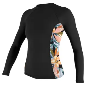 ONeill Womens Black Demi Floral Long Sleeve Rash Vest