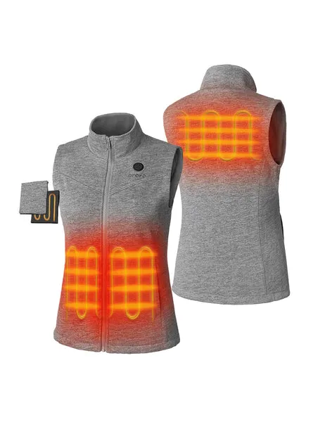 (Open-box) Women's Heated Fleece Vest - Gray (Battery Set Not Included)