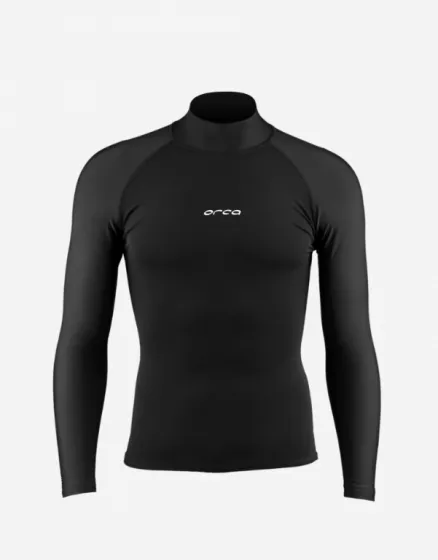 Orca Tango Mens Long Sleeve Thermal Surf Rash Vest - Black