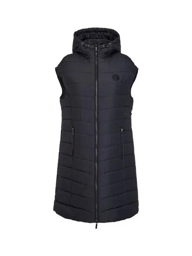 Overseas season big chance 8 18 women s hooded long zip up padded vest black 270275