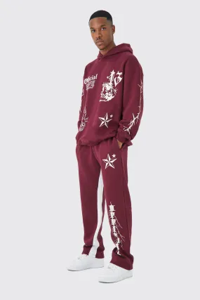 Oversized Graffiti Gusset Hooded Tracksuit