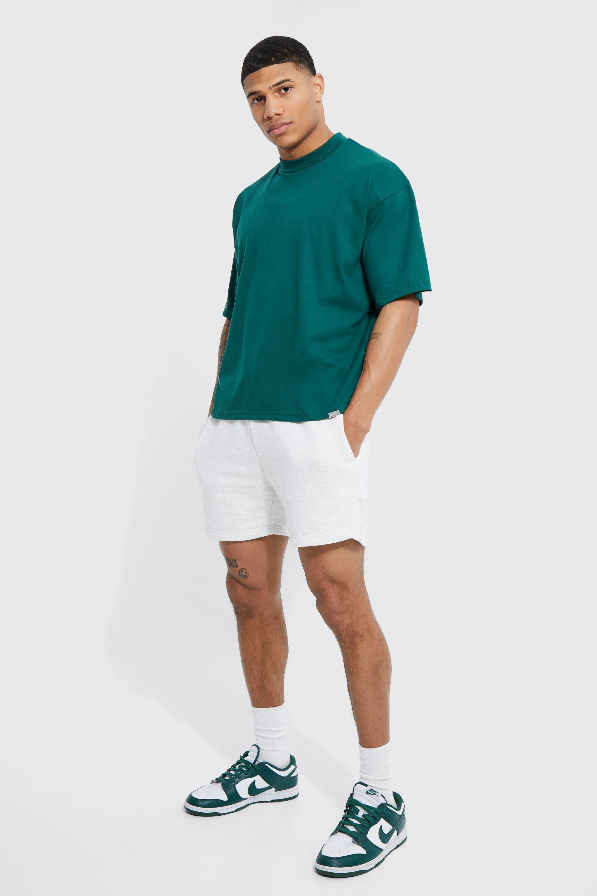 Oversized Short Length T-shirt And Short Set | boohooMAN UK