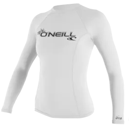 O'Neill Basic Skins Womens Long Sleeve Rash Vest - White