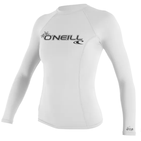 O'Neill Basic Skins Womens Long Sleeve Rash Vest - White