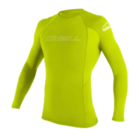 O'Neill Basic Skins Youth Long Sleeve Rash Vest - Lime