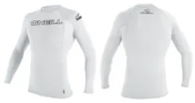 O'Neill Basic Skins Youth Long Sleeve Rash Vest - White