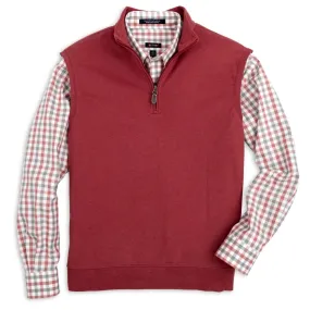 Paulo Quarter-Zip Cotton Performance Vest in Crimson by Batton