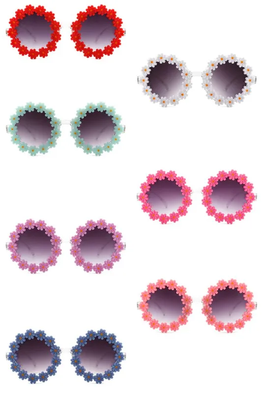 Peace & Love Round Daisy Sunglasses