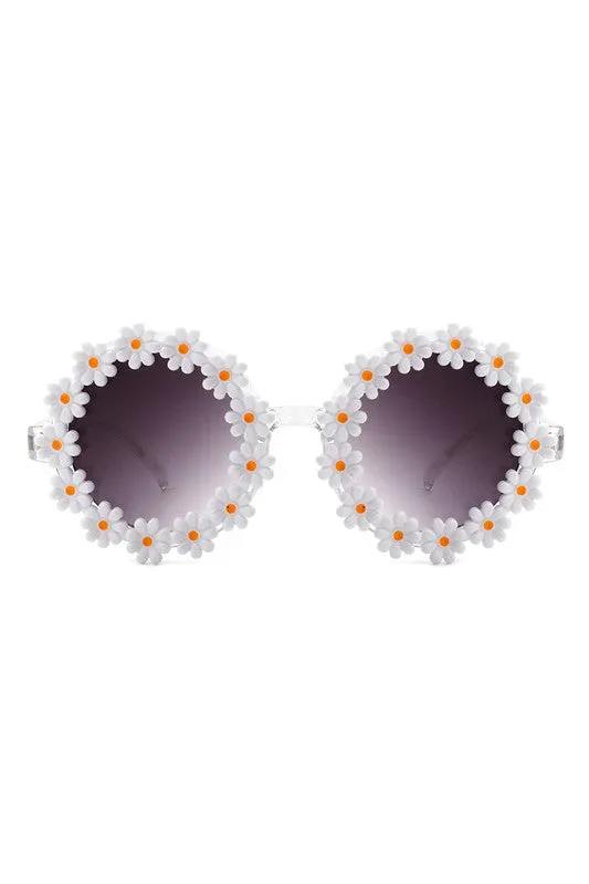 Peace & Love Round Daisy Sunglasses