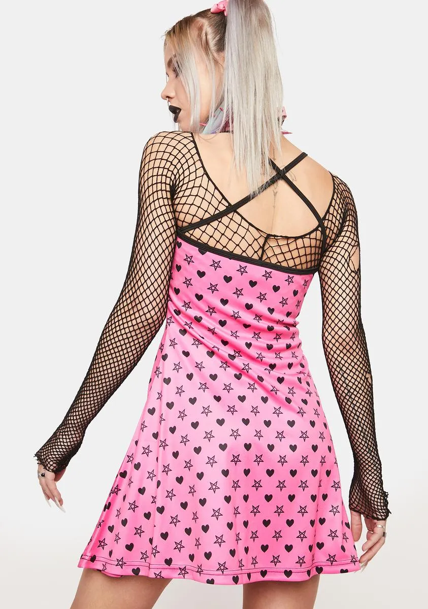 Pentagram And Hearts Tank Dress-