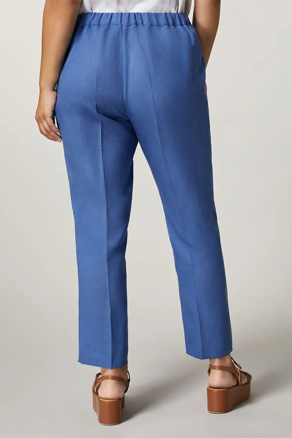 Persona (by Marina Rinaldi) DENIS BLUE LINEN TROUSERS