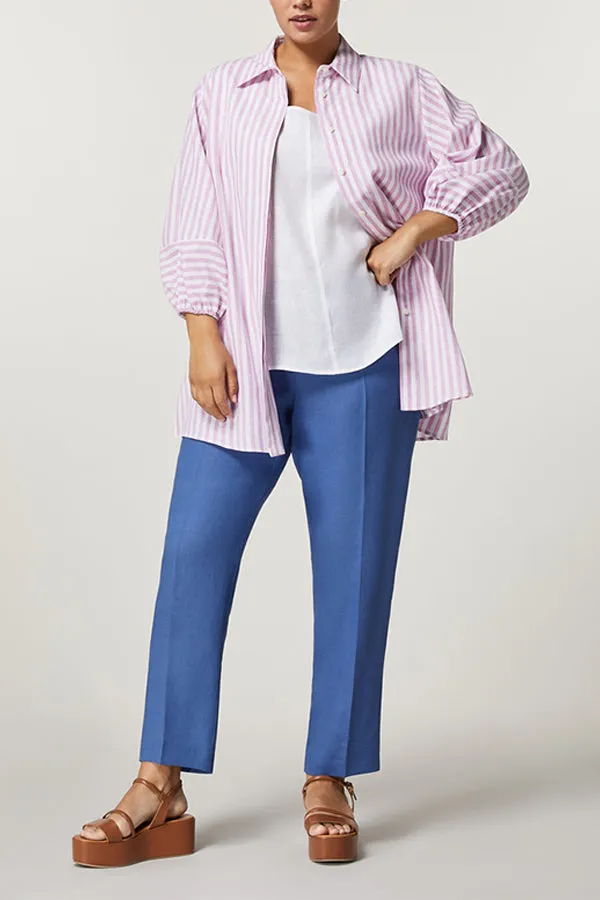 Persona (by Marina Rinaldi) DENIS BLUE LINEN TROUSERS