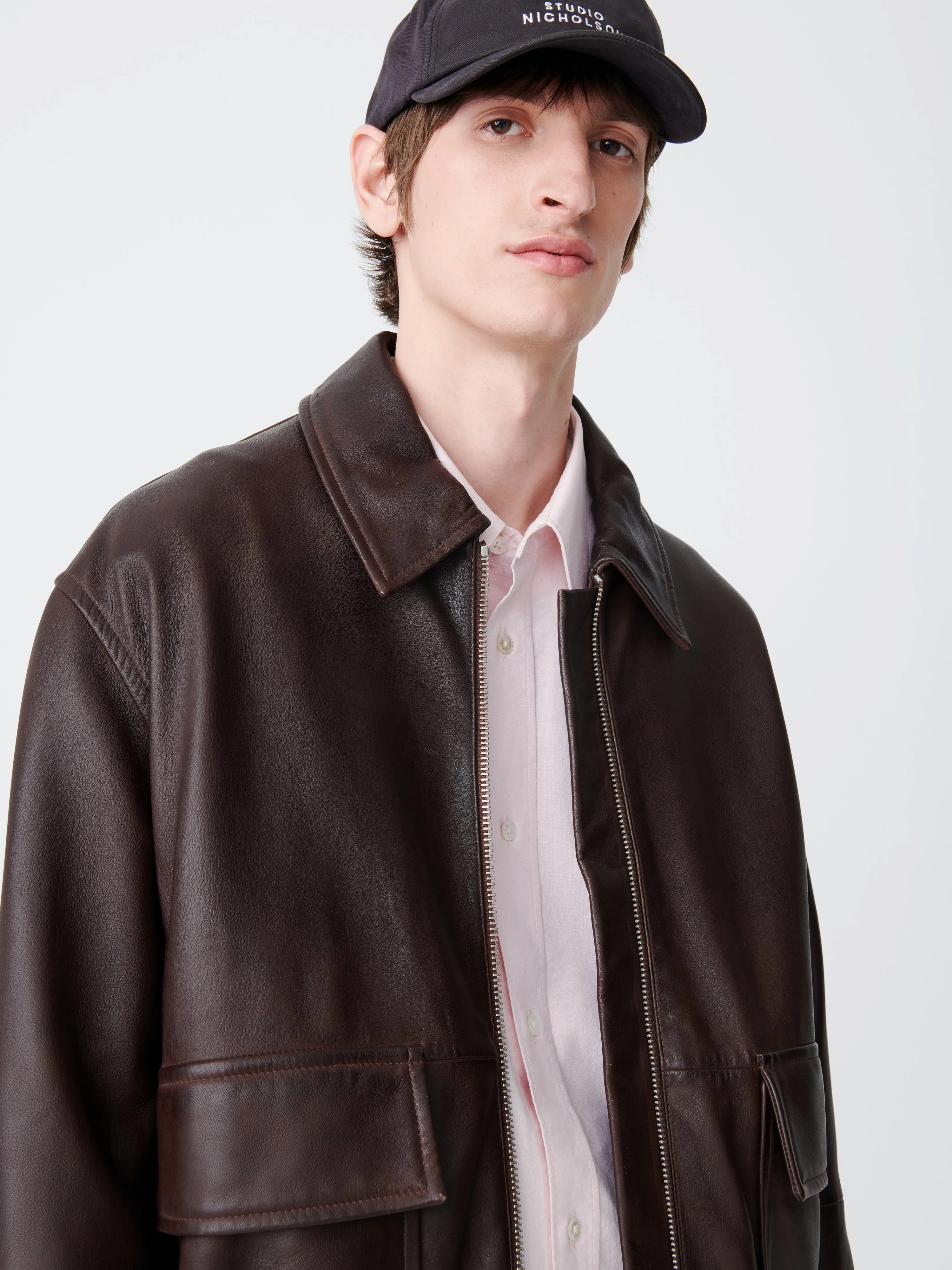 Piston Leather Jacket in Brown