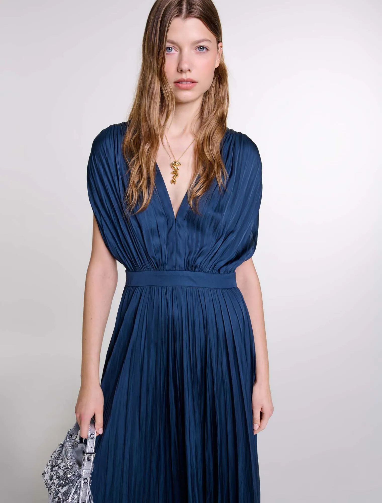 Pleated maxi dress