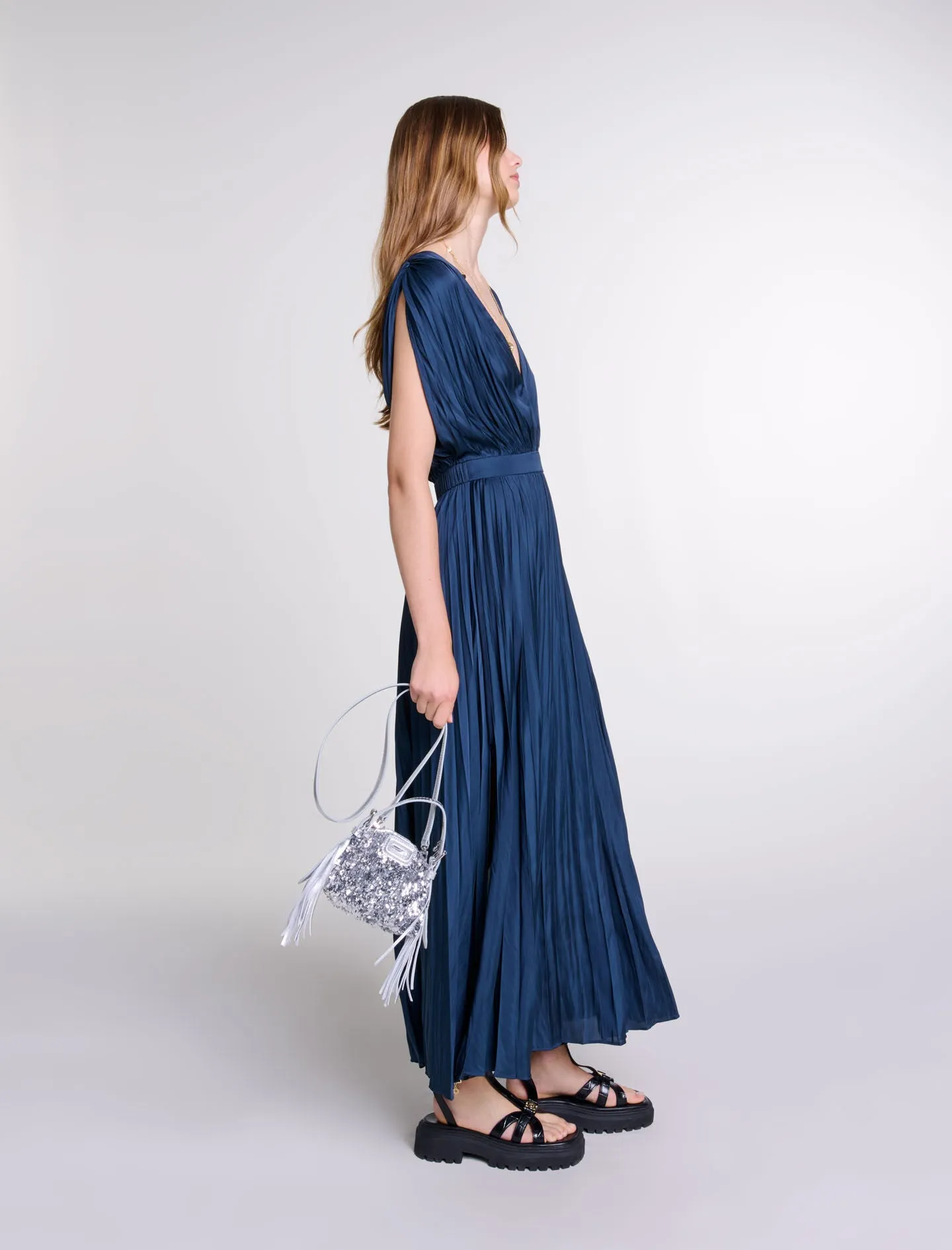 Pleated maxi dress