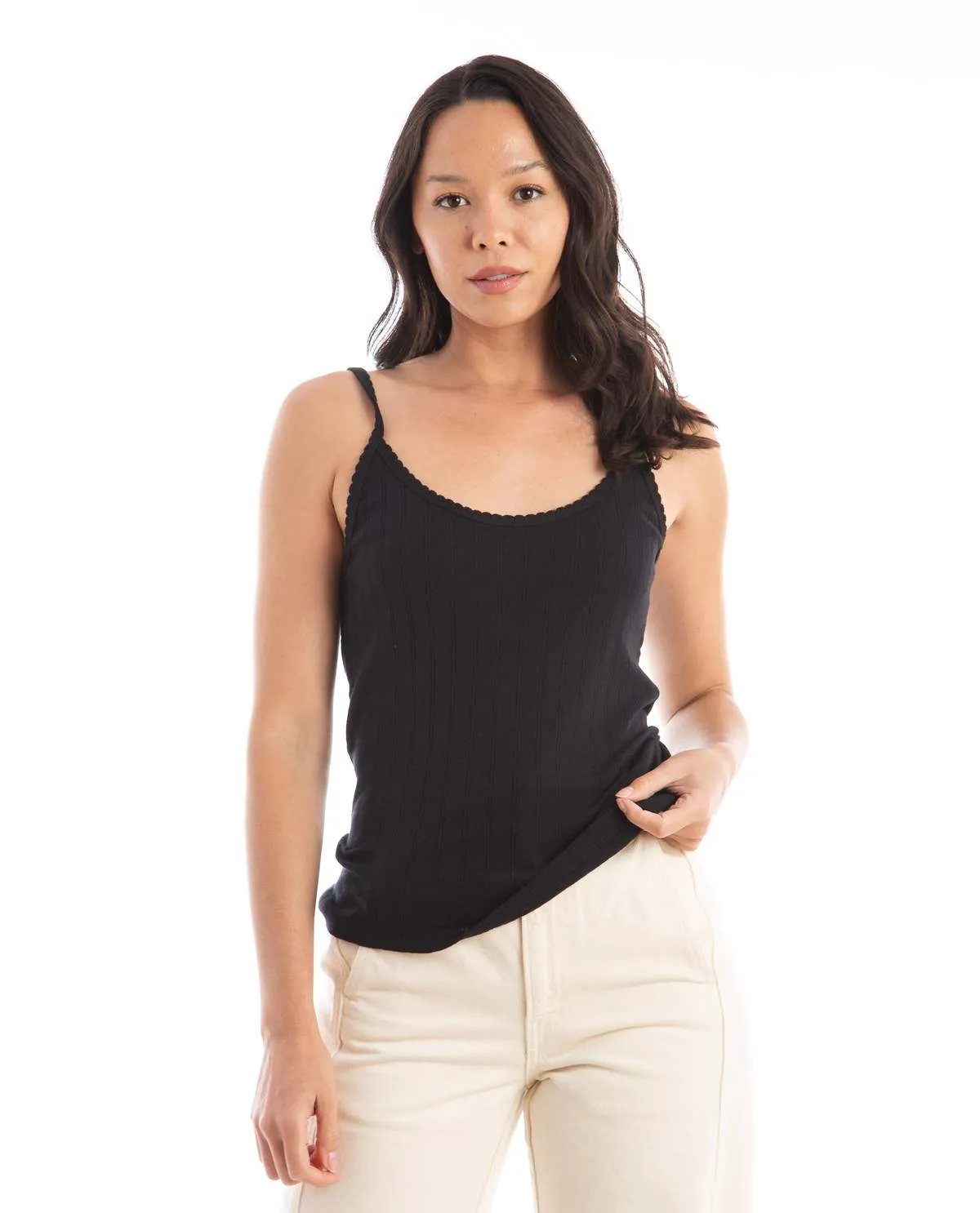 Pointelle Classic Tank Top - Black