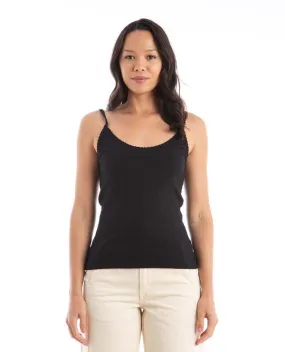 Pointelle Classic Tank Top - Black