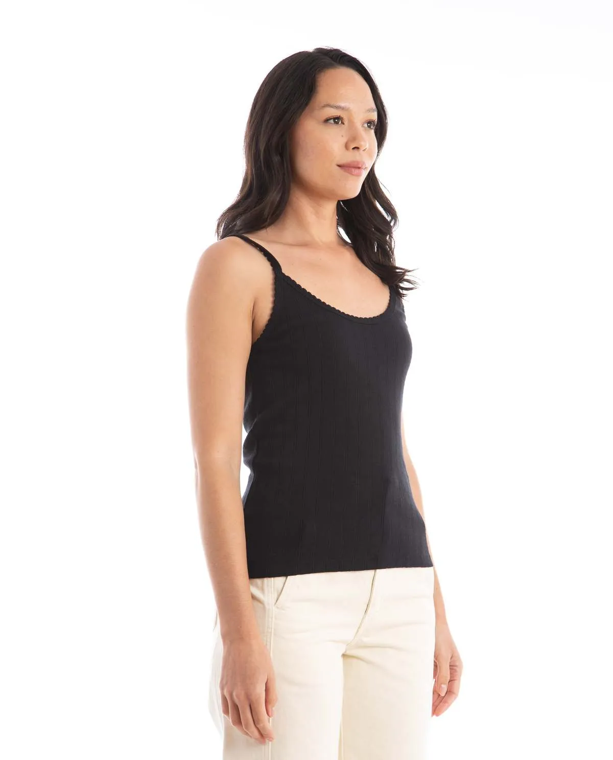 Pointelle Classic Tank Top - Black