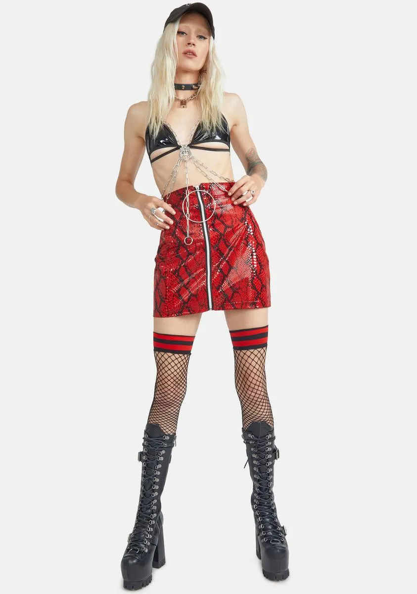 Poison Bite Snakeskin Skirt-