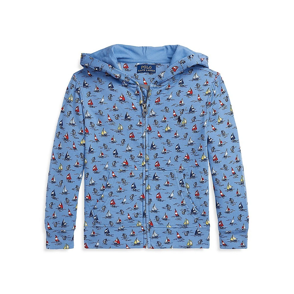 Polo Ralph Lauren Little Boy's Sailboat-Print Spa Terry Zip Hoodie