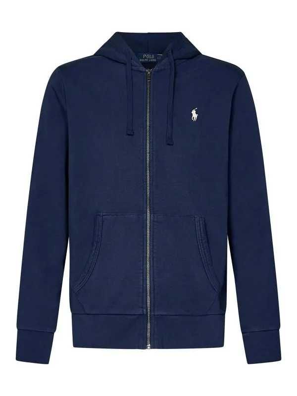 Polo Ralph Lauren Navy Blue Cotton Zip-Up Hoodie