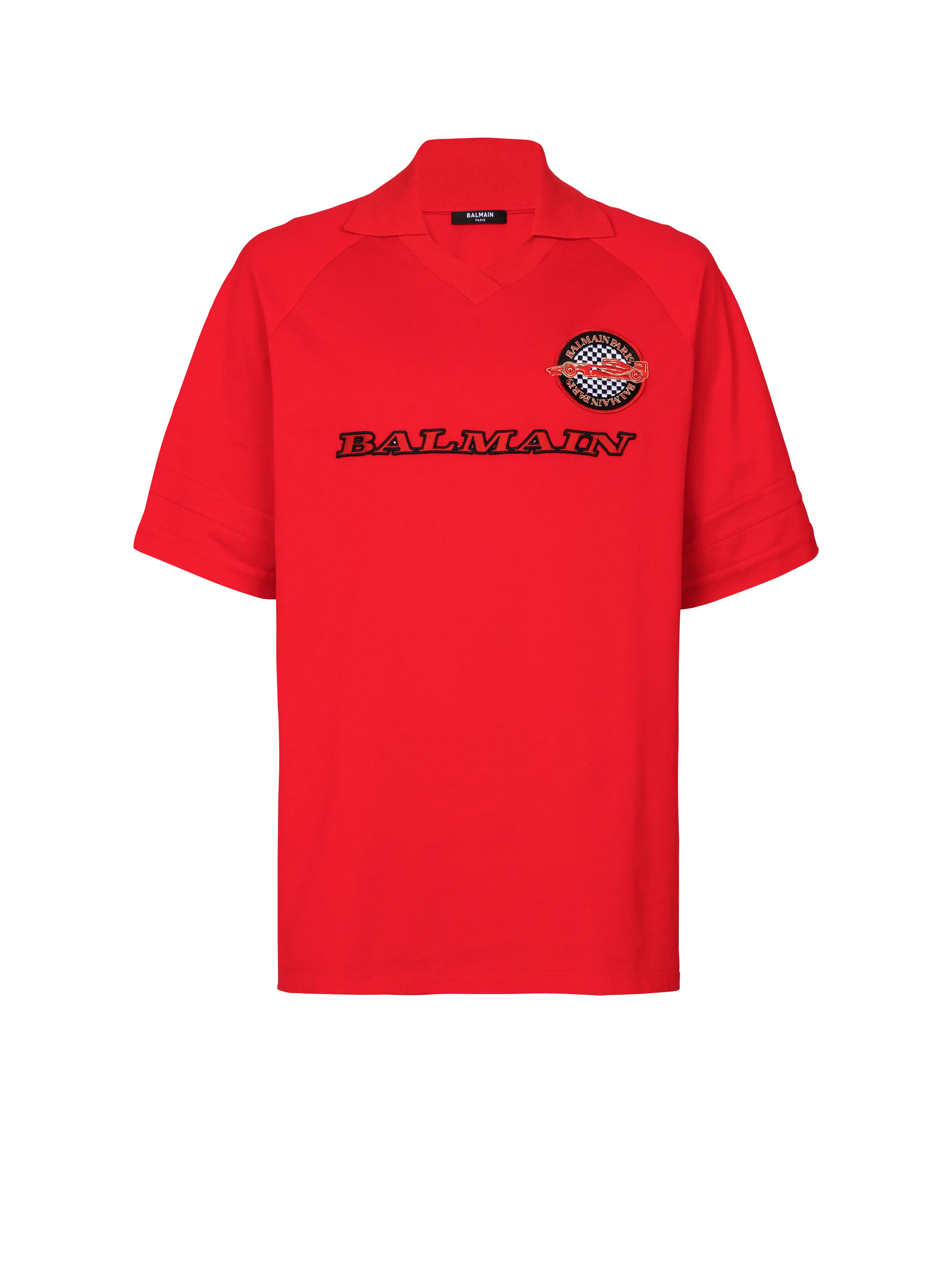 Polo shirt with Balmain Racing embroidery