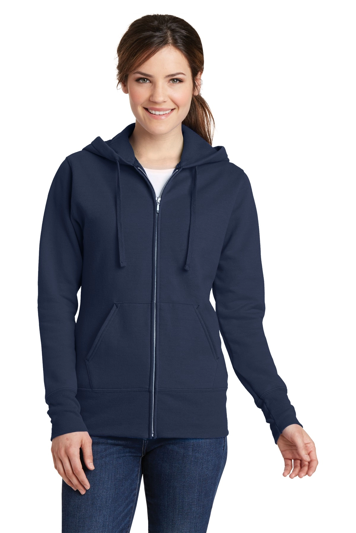 Port & Company LPC78ZH Ladies Core Fleece Full-Zip Hooded Sweatshirt SKU: LPC78ZH